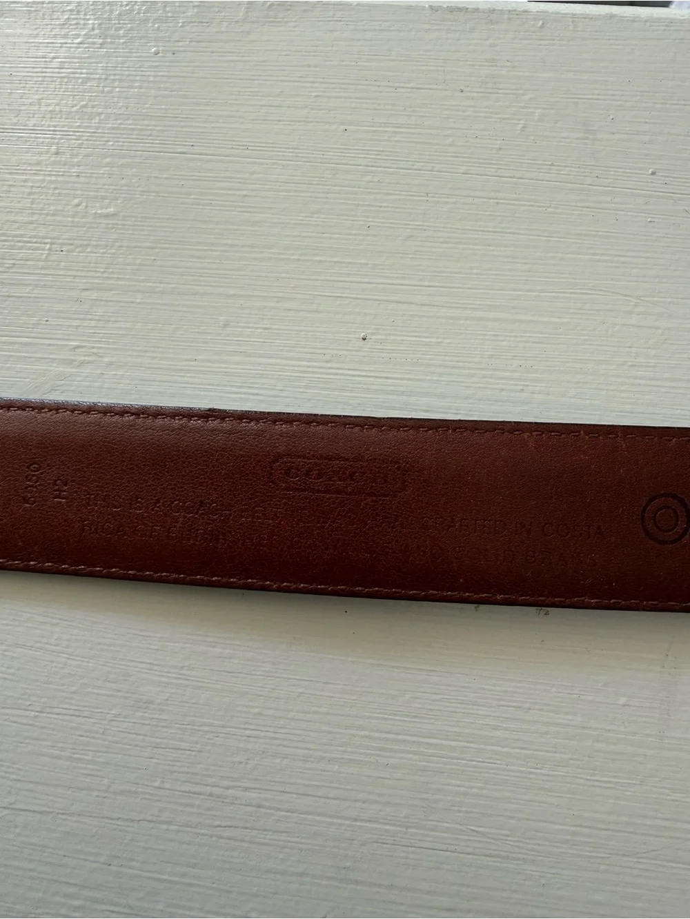 Coach Black Leather Men’s Belt with Brass Buckle